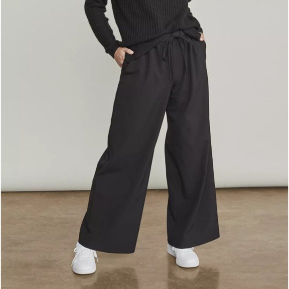 Elizabeth and James Pants - Elizabeth and James Black Wide Leg Drawstring Pants